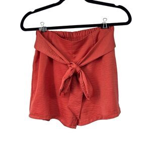 Good Luck Gem Orange Faux Tie Waist Pull on‎ Shorts S Women’s